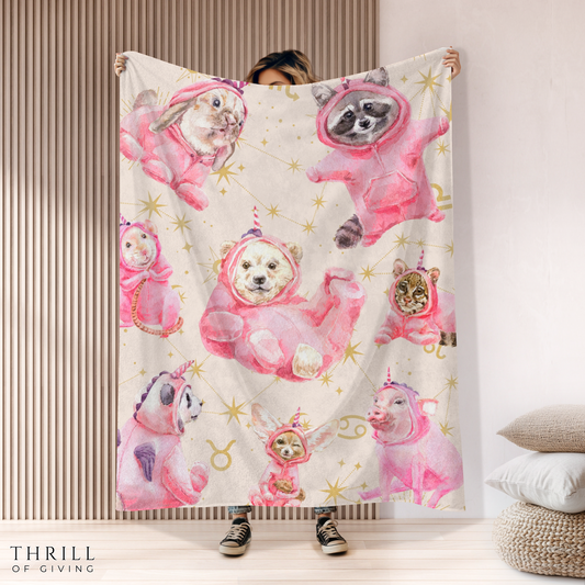 Unicorn Baby Animals Blanket