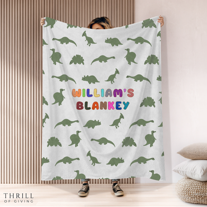 Personalized Dinosaur Blanket
