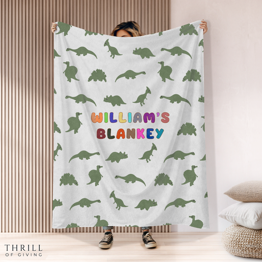 Personalized Dinosaur Blanket