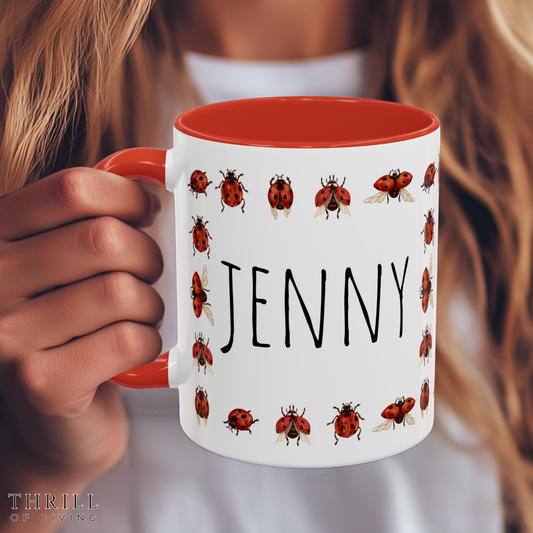 Ladybug Mug - Custom Name Coffee Mug