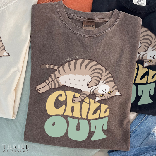 Funny Chill Out Cat T-shirt