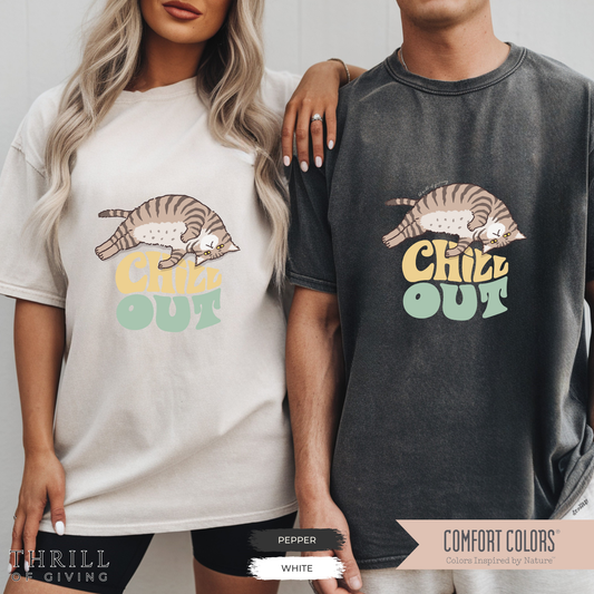 Funny Chill Out Cat T-shirt