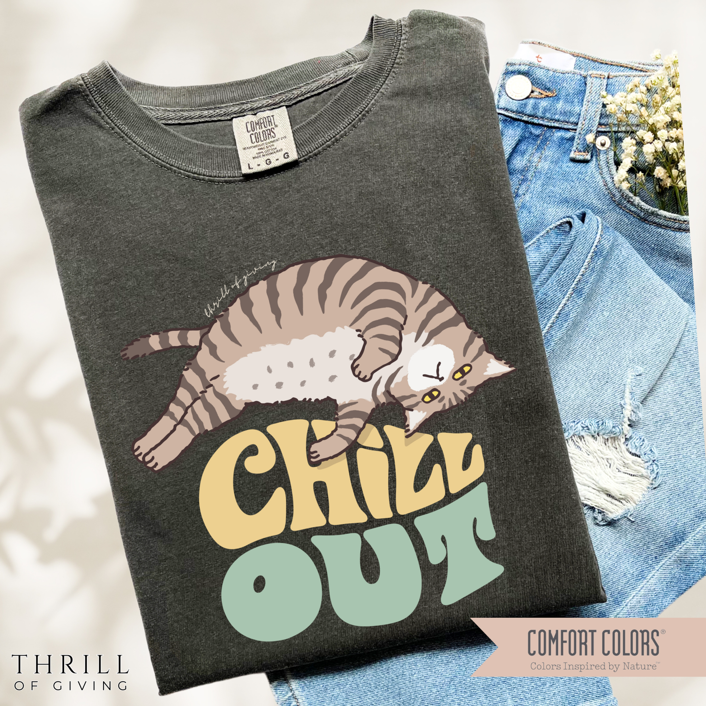 Funny Chill Out Cat T-shirt