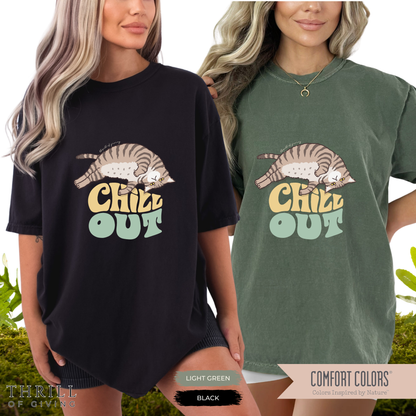 Funny Chill Out Cat T-shirt