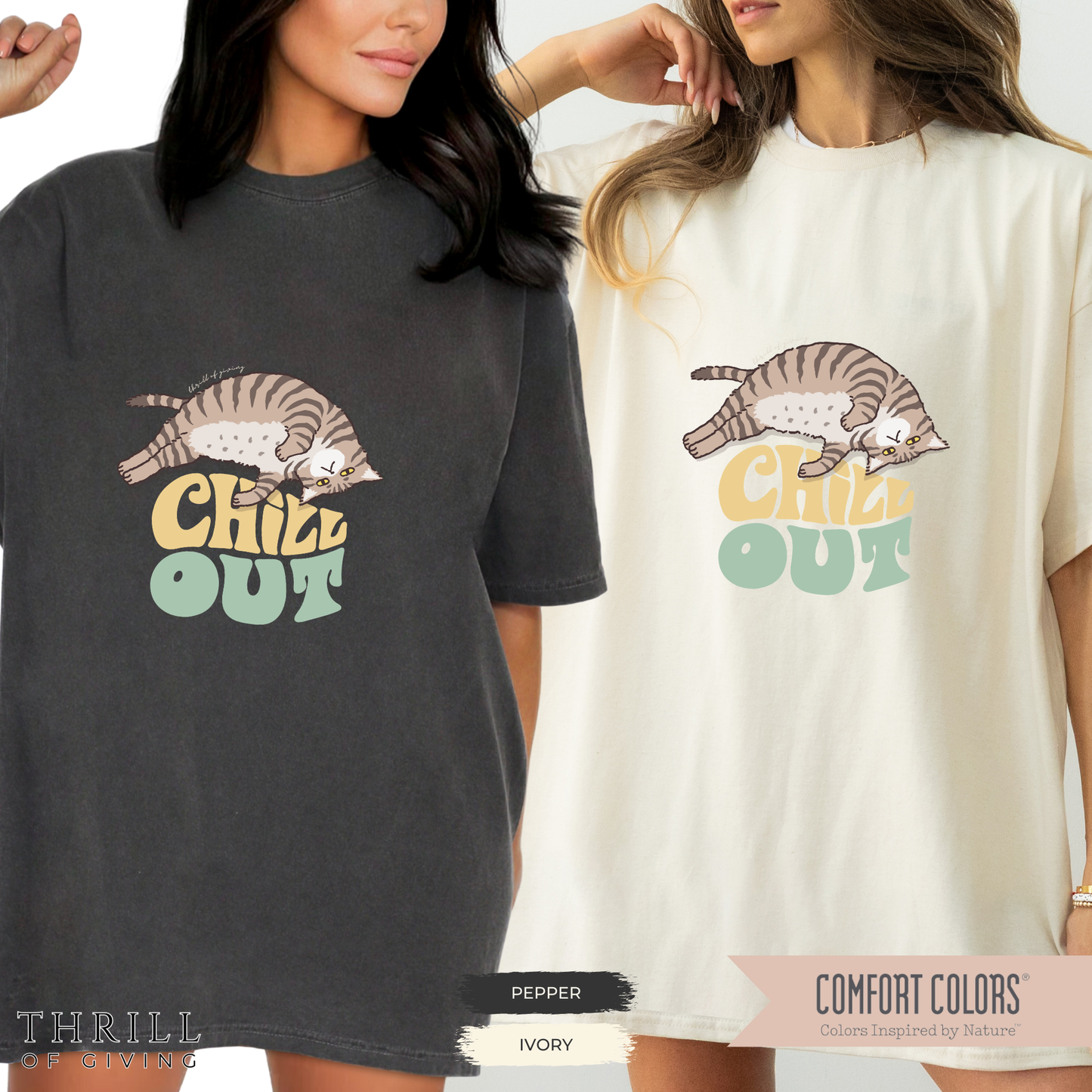 Funny Chill Out Cat T-shirt