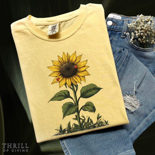 Lady Bugs & Sunflower T-shirt