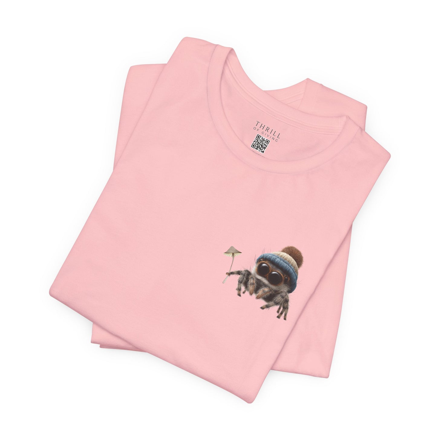 Magic Mushroom Adventures - Beanie Hat Jumping Spider T-Shirt