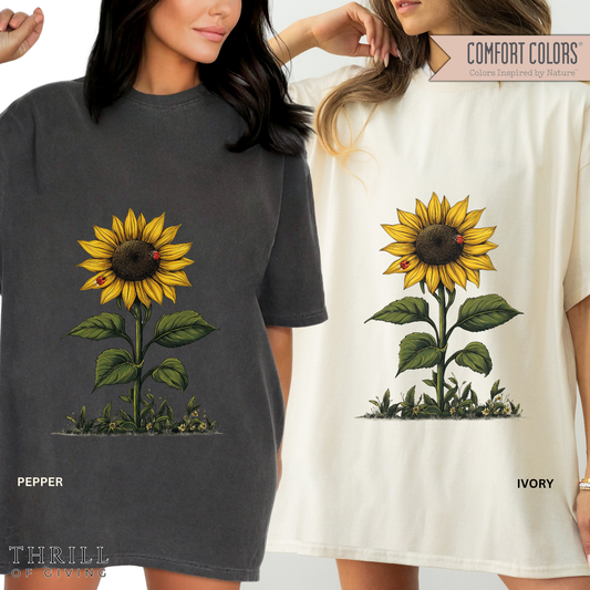 Lady Bugs & Sunflower T-shirt