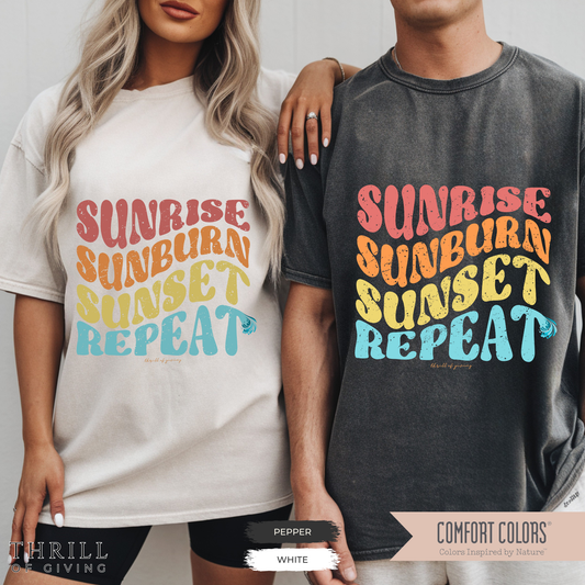 Sunrise-Sunburn-Sunset-Repeat T-shirt