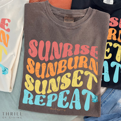 Sunrise-Sunburn-Sunset-Repeat T-shirt