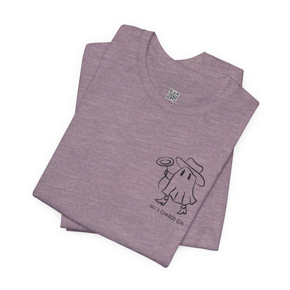 Cowgirl Halloween shirt - Cute Girly Ghost Cowgirl in a Cowgirl hat Spinning the Lasso