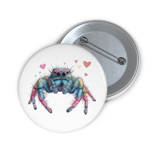 Rainbow Spider Love - Metal Pin Button