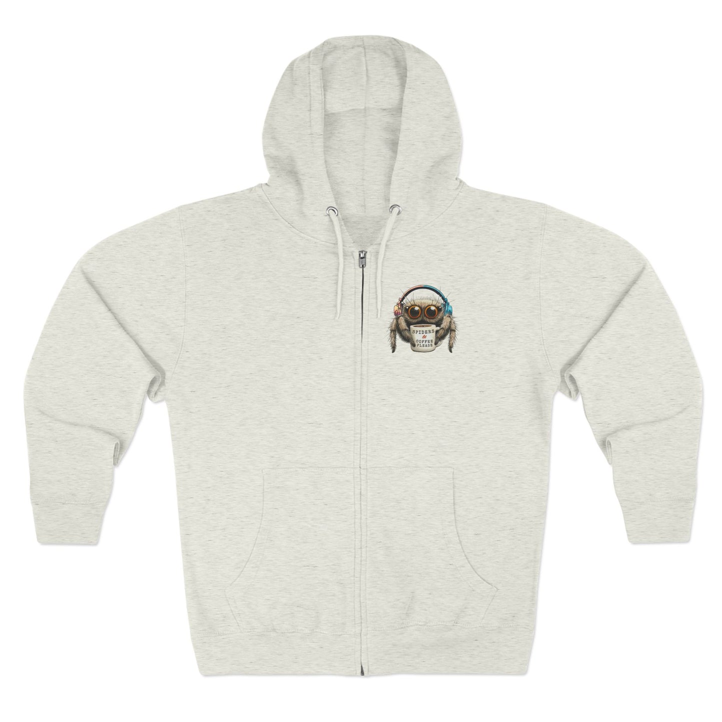 Jumping Spider Zip Hoodie - Spiders & Coffee
