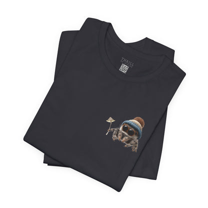 Magic Mushroom Adventures - Beanie Hat Jumping Spider T-Shirt
