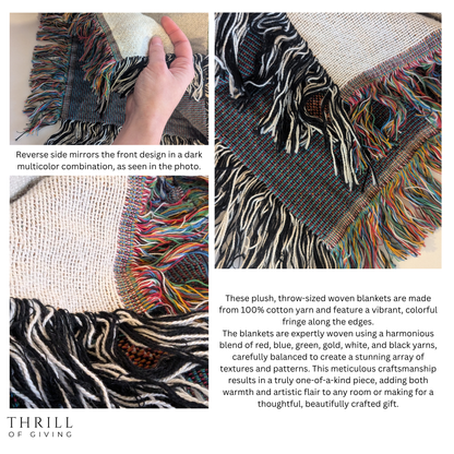 Woven Mushroom Checkered Blanket