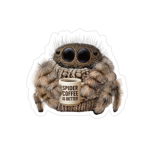 Spider Coffee is Better - Fun Die-Cut Sticker