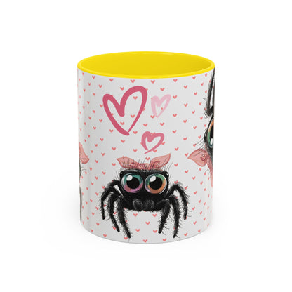 Pink Bow Jumping Spider Love Mug