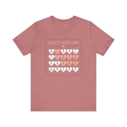 I LOVE YOU word game t-shirt