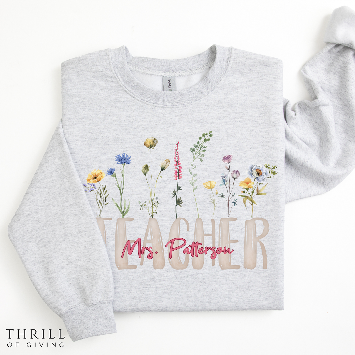 Watercolor Teacher Sweatshirt - Personalized