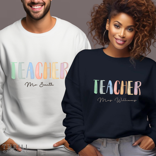 Custom Watercolor Teacher Sweatshirt
