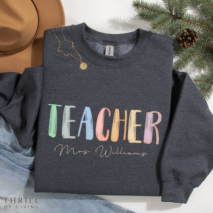 Custom Watercolor Teacher Sweatshirt