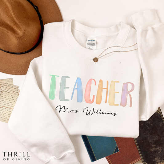 Custom Watercolor Teacher Sweatshirt