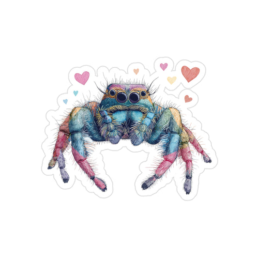 Colorful Spider Love - Fun Die-Cut Sticker