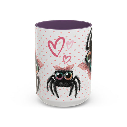 Pink Bow Jumping Spider Love Mug