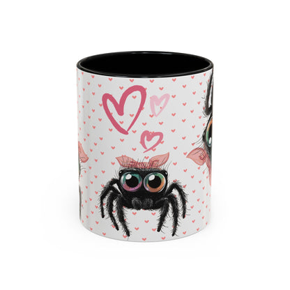 Pink Bow Jumping Spider Love Mug