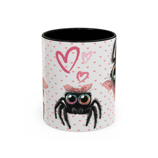 Pink Bow Jumping Spider Love Mug