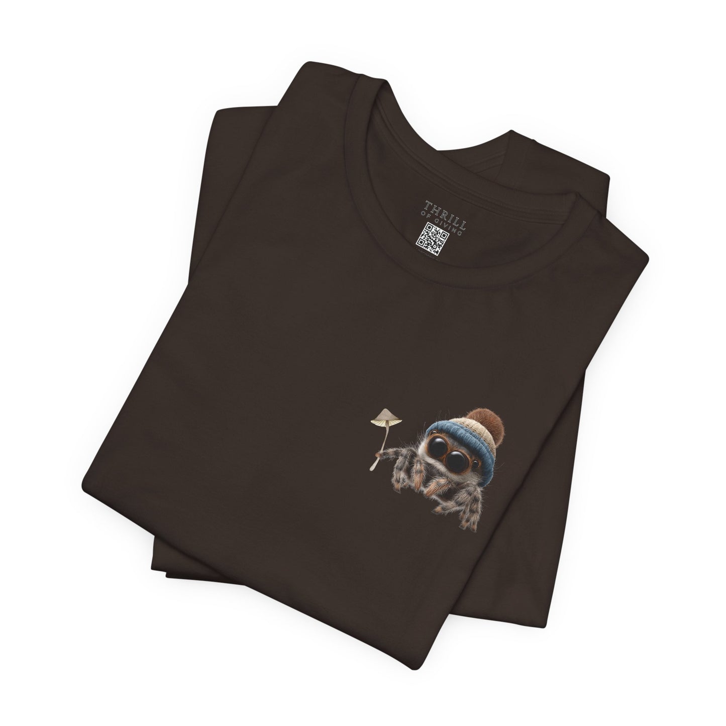 Magic Mushroom Adventures - Beanie Hat Jumping Spider T-Shirt