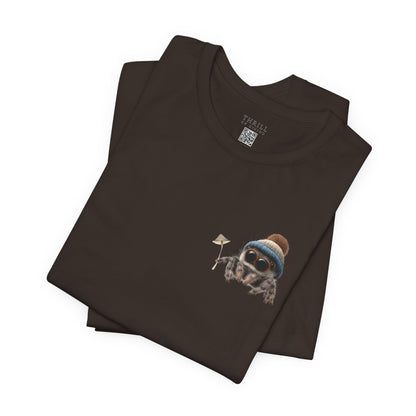 Magic Mushroom Adventures - Beanie Hat Jumping Spider T-Shirt