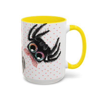 Pink Bow Jumping Spider Love Mug
