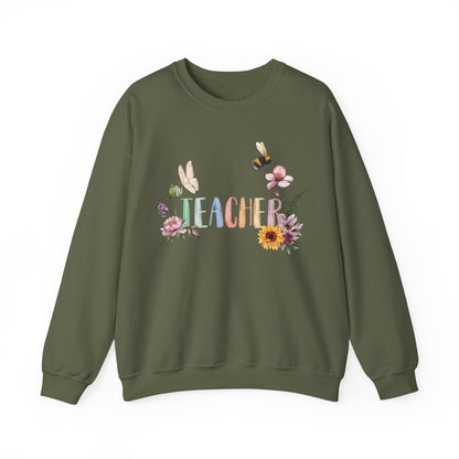 Wildflower Watercolor Teacher Sweatshirt