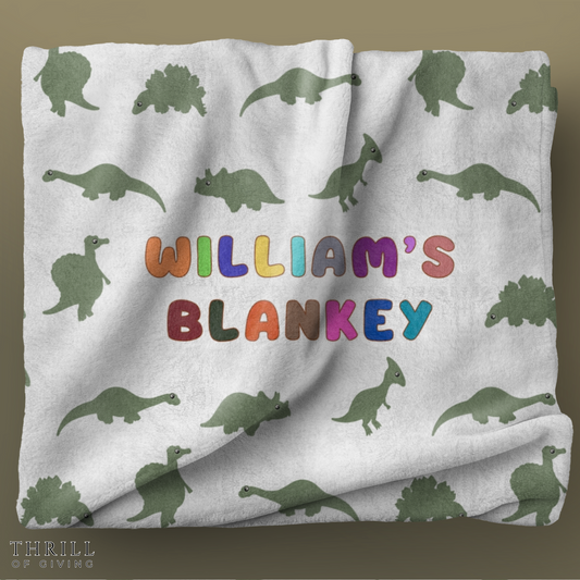 Personalized Dinosaur Blanket